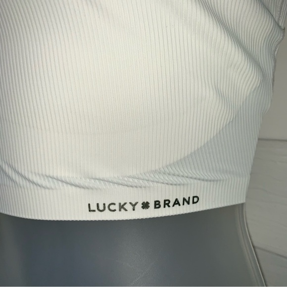 3 for $30 Lucky Brand White Sleeveless Crop Tank no padding! - Picture 3 of 6